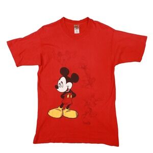 Vintage Mickey Mouse Red‎ Single Stitch Graphic T Shirt size Large Made in USA